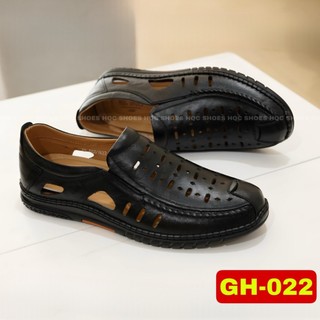 Giày lười nam HQC da bò nhập khẩu đế cao su đúc khâu siêu bền GH022