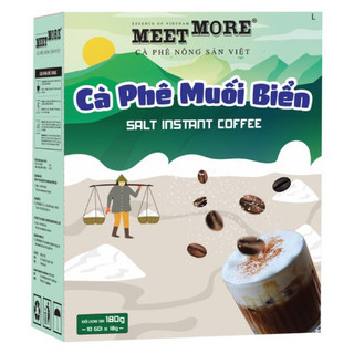 Cà phê hoà tan meet more cà phê muối biển hộp 10gói x 18g