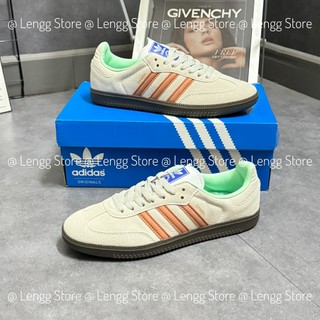 Giày adidas orginals samba og ‘crystal white’ id2047, samba xám sọc cam.