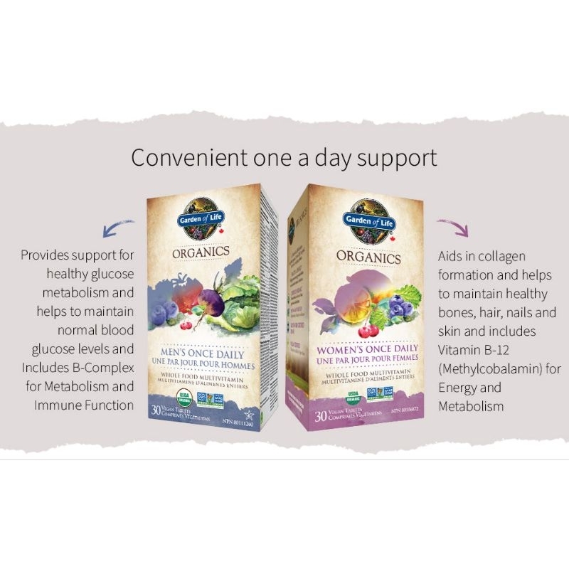 Vitamin hữu cơ cho nam/nữ Garden of Life 08.2026