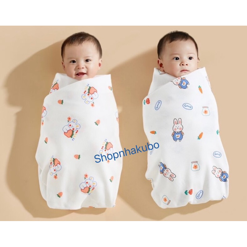 Khăn quấn sơ sinh cotton mỏng mát mùa hè cho bé, khăn quấn phòng sinh cho bé