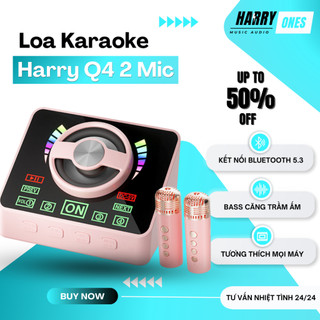 Loa Karaoke mini, Loa Bluetooth Q4 Mới 2 Micro Loa Không Dây Mini Cầm Tay Karaoke Ngoài Trời Âm Thanh Bass Siêu Hay