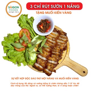 Ba chỉ heo rút sườn một nắng 1kg - Tặng muối kiến vàng