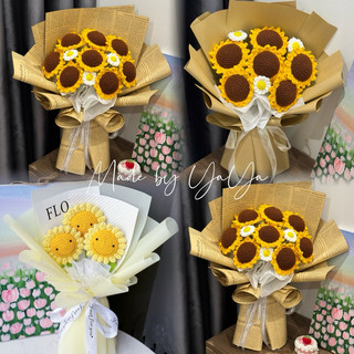 [SẴN] Bó hoa hướng dương mặt cười handmade chất liệu len 125g cao cấp dùng làm quà tặng, trang trí ý nghĩa