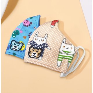 (SALE) Khẩu Trang Vải Trẻ Em Duy Ngọc bé 3-7 tuổi Bông Thú Chất liệu cotton dày dặn Ôm mặt An toàn cho bé (7956)