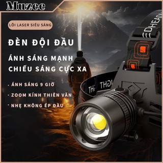 Đèn pin đội đầu MUZEE Có Zoom Soi Ếch Nhái - Tiện Dụng Khi Mất Điện Chip Led Siêu Sáng