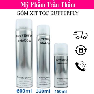 Gôm Xịt Tóc Butterfly Shadow 150ml 320ml 600ml Chính hãng Gôm bạc giữ nếp tạo kiểu nam nữ