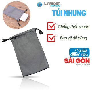 Túi Nhung Dây Rút Màu Bạc Chống Nước Đựng Bảo vệ Các Phụ Kiện Đồ Dùng Nhỏ Gọn Dày Dặn