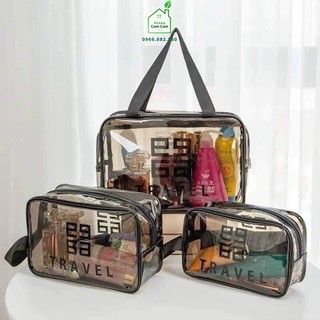 CCL096 - Set 3 túi trong suốt đựng đồ, mỹ phẩm du lịch thời trang - Giadungcamcam