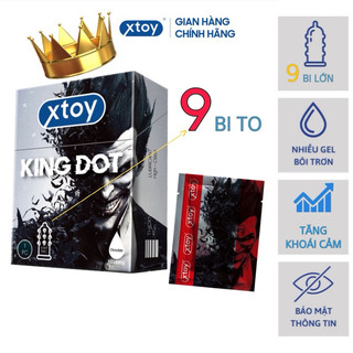  Bao cao su bi XTOY KING DOT 9 bi lớn bcs siêu gân gai nhiều gel bôi trơn hương chocolate 