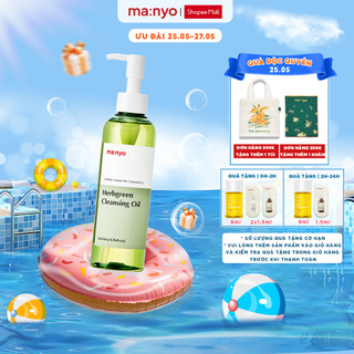 Dầu tẩy trang ma:nyo Herbgreen Cleansing Oil 200ml làm sạch sâu và dịu da tức thì