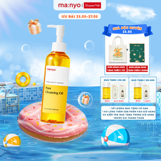 Dầu tẩy trang ma:nyo Pure Cleansing Oil 200ML/400ML loại bỏ lớp trang điểm đậm.