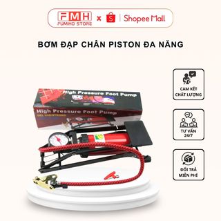Bơm Đạp Chân FUMIHO 1 Piston Đa Năng Bơm Xe Đạp, Xe Máy, Bơm Phao, Bóng Tiện Lợi 2024