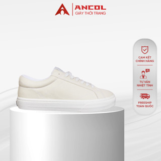 Giày Sneaker Unisex Thể Thao Nam Nữ Ancol Dotline Miley Vải Canvas Xéo Đế Cao Êm Chân Khử Mùi Tốt