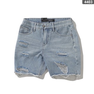 Quần short Mã_R4403, fom ống rộng, gam màu xanh rách ngắn trên gối, dễ phối đồ, phong cách cá tính - PAPAZI