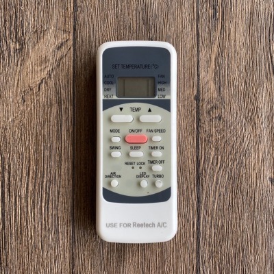 REMOTE MÁY LẠNH REETECH, REMOTE REETECH, ĐIỀU KHIỂN ĐIỀU HÒA REETECH Loại thường 1 nút đỏ