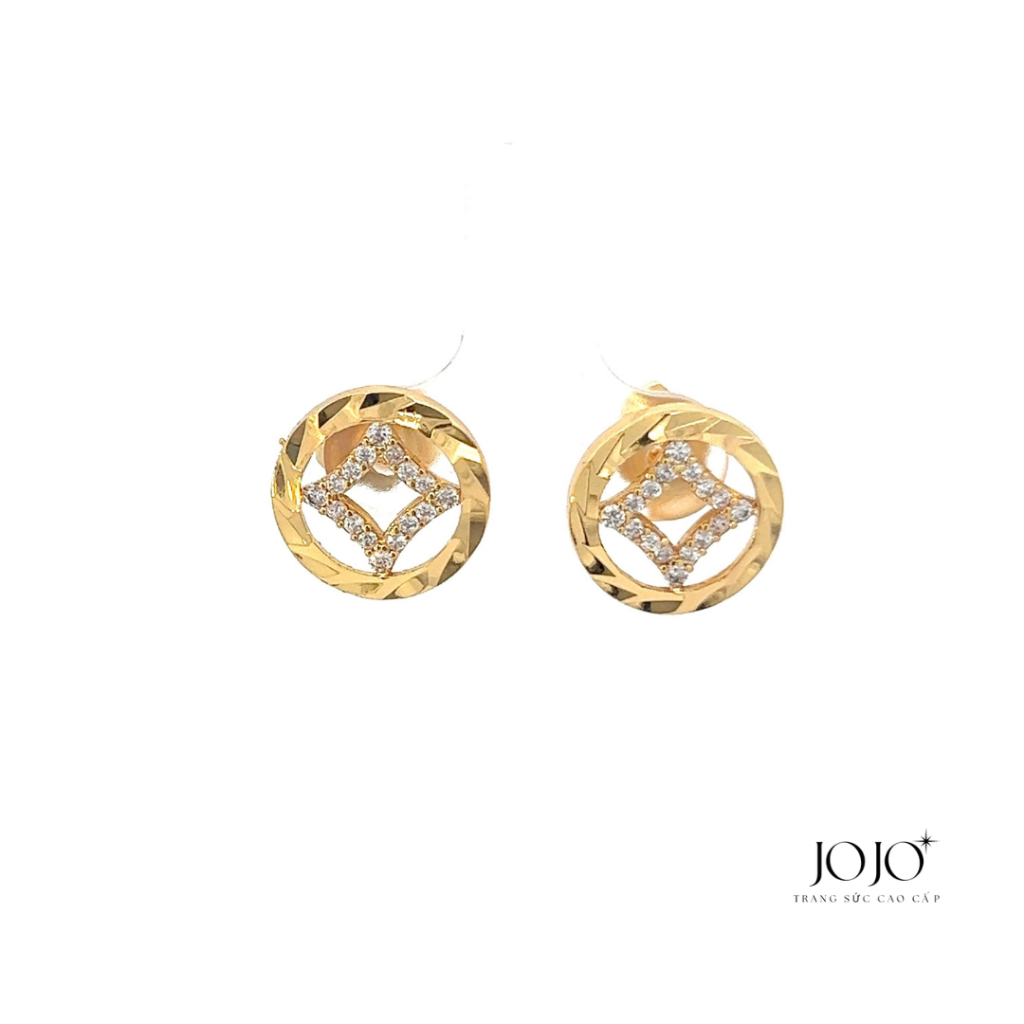 B1346 - Bông tai nữ tròn kiểu dáng cá tính bền màu cao cấp