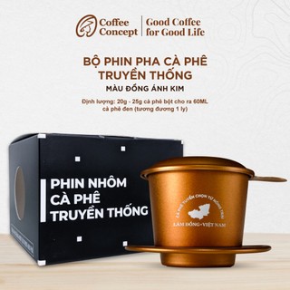 Phin Nhôm Pha Cà Phê Màu Đồng Ánh Kim | Coffee Concept