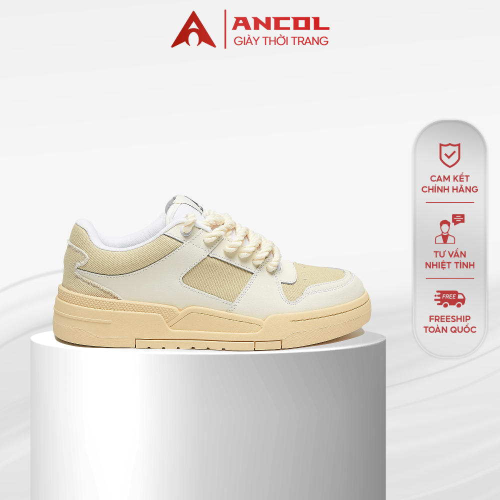 Giày sneaker thể thao unisex Ancol Xtreme Retro Rope – da bò Action, đế cao su êm chân, dễ phối đồ, 