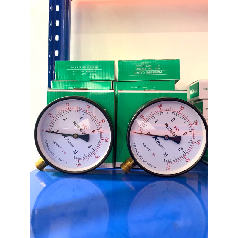Đồng Hồ Đo Áp Suất Khí Nén KK Gauges mặt 150mm