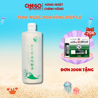 Nước hoa hồng diếp cá Chinoshio Dokudami Nhật Bản cấp ẩm se khít lỗ chân lông giảm mụn 500ml