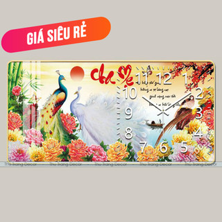 Đồng Hồ Treo Tường CHỮ CHA MẸ/CHỮ THƯ PHÁP In UV 5D Cao Cấp