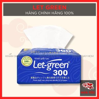 Khăn giấy let green, khăn giấy rút lụa 300 tờ / 2 lớp - hàng chính hãng