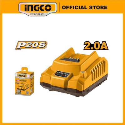 Đế sạc pin 20V 2Ah, 4Ah, 5Ah INGCO FCLI2001 50W, 2A