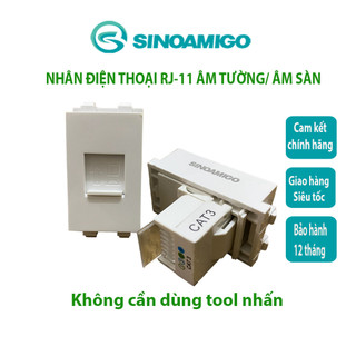 Nhân điện thoại RJ11 âm tường/ âm sàn. Thiết kế không cần dùng tool.