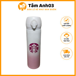  Bình Giữ Nhiệt Starbuck Thermos Hồng Inox 304 - 450ml - Tâm Anh03 