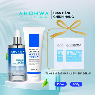Combo Siêu Cấp Ẩm, Cấp Nước AHOHAW Ampoule Hydro, AHOHAW Shinning Ceramide Water Cream