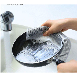 Khăn Lau Bếp Dây Kim Loại, Lưới Lau Bồn Rửa Chén Bát, Tấm Cọ Rửa Đa Năng
