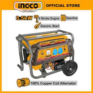Máy phát điện dùng cho hộ gia đình chạy xăng 3.5KW INGCO GE35006ES 100% dây đồng động cơ 4 thì OHV GIẬT NỔ VÀ ĐỀ ĐIỆN