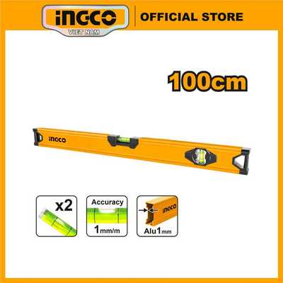 Thước thủy 100cm Ingco HSL58100 chất liệu nhôm rất bền và đo độ dài, độ cao,...độ chính xác cao