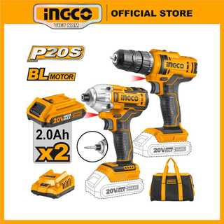 Bộ Combo máy khoan pin và máy siết vít, vặn vít dùng pin INGCO Model CKLI2016 dùng pin Lithium 20V tặng kèm túi xách