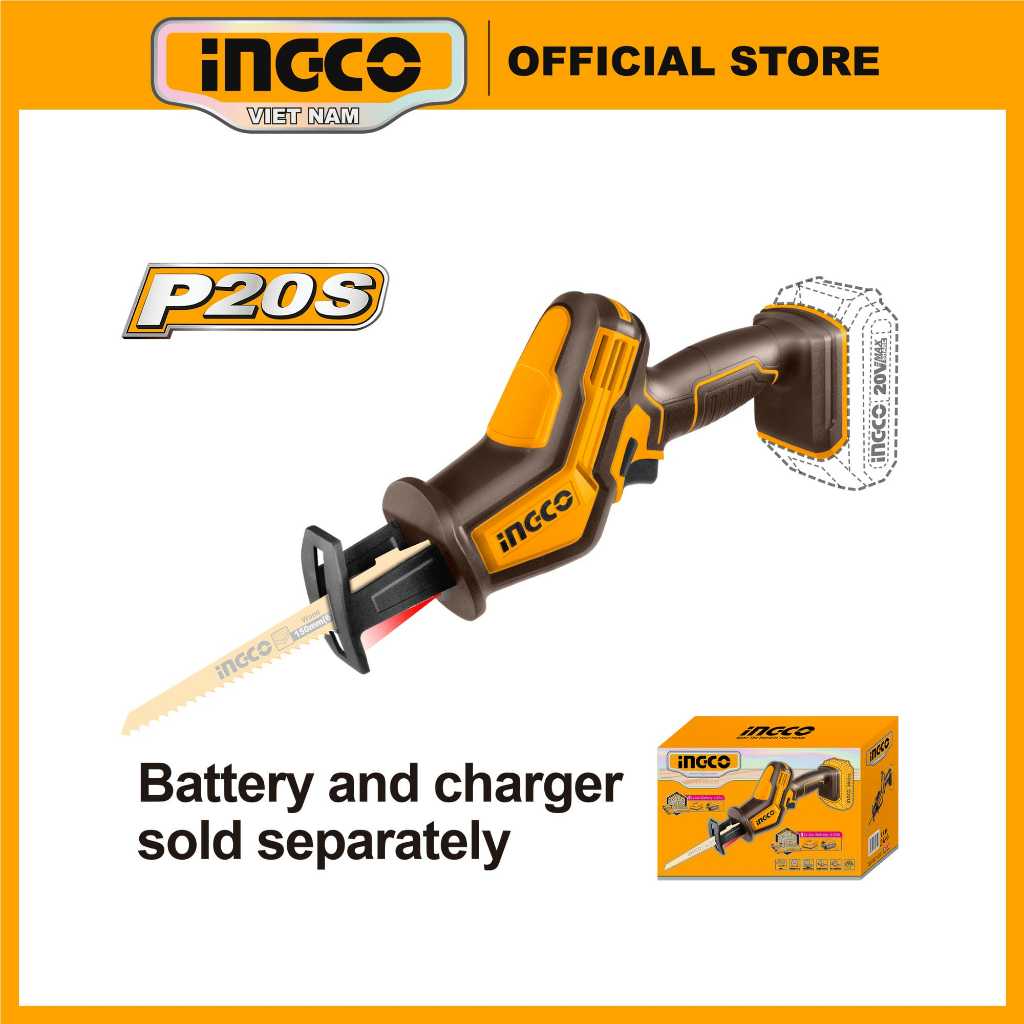 Máy cưa kiếm đa năng pin 20V INGCO CRSLI6508 - Cắt gỗ và kim loại hiệu quả