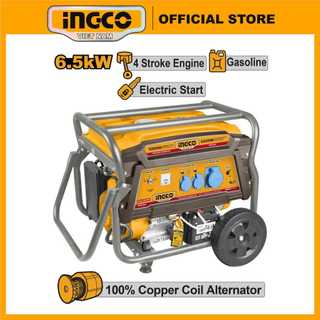 Máy phát điện ingco 6.5 kva ge65006 100% dây đồng chạy xăng giật nổ và đề điện