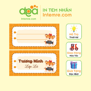Tem Nhãn Decan Dán Dụng Cụ Cá Nhân, Học Tập Ghi Tên Của Bé - Intemre.com - KT: 4x2cm