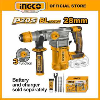Máy khoan đục bê tông pin 20V INGCO CRHLI20288 | CRHLI202882 Motor không chổi than kèm 3 mũi khoan (8,10,12mm) búa 4,5J