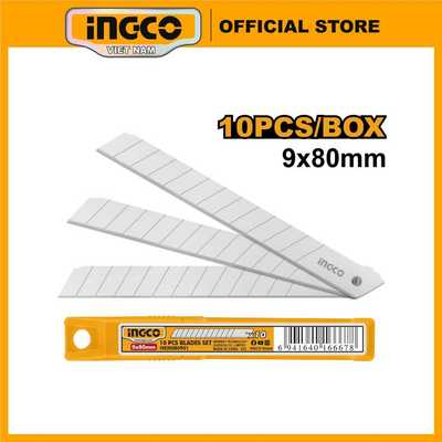 Bộ 10 lưỡi dao rọc giấy mini Ingco HKNSB0901 9x80mm phù hợp với dao HKNS1806