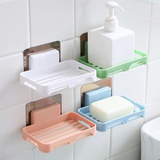 Khay nhựa để xà phòng nhà tắm sạch sẽ - giá kệ xà bông để đồ đa dạng kiểu dáng – khay đựng xà bông có kèm miếng dán