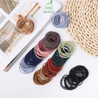 CCL133 - Set 100 Dây Buộc Tóc Cao Su Co Giãn Màu Sắc Ngọt Ngào Phong Cách Hàn Quốc - Giadungcamcam