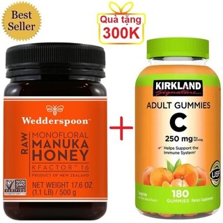 Mật ong MANUKA New Zealand Manuka Honey Wedderspoon Kfactor 16 12 1kg 500g 340g 250g 225g MGO 550