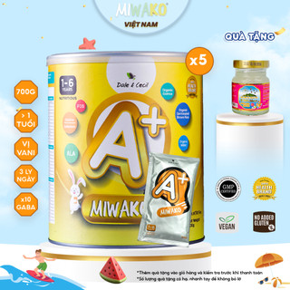 Sữa Công Thức Hạt Hữu Cơ Miwako A+ Vị Vani Hộp 700g + Gói Sữa Dùng Thử Miwako A+ Vị Vani Gói 30g - Miwako Official Store
