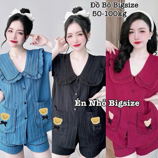 Én Nhỏ Pijama - Đồ Bộ Đồ Ngủ Bigsize Pizama Bộ Đồ Mặc Nhà Đùi Đũi Cao Cấp 2 Túi Tiểu Thư Xinh Đẹp Giá Rẻ HCM 50-100kg