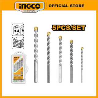 Bộ 5 mũi khoan tường gạch đuôi trơn INGCO AKDB3055