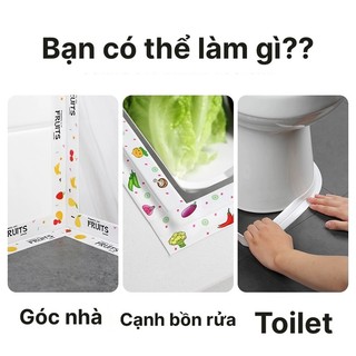 Cuộn 3m Băng Keo Dán Viền Bồn Rửa, Bếp Ga, Toilet (Khổ 3,5cm) - Băng Dính Dán Viền Bồn Rửa Chén Chống Thấm Nước