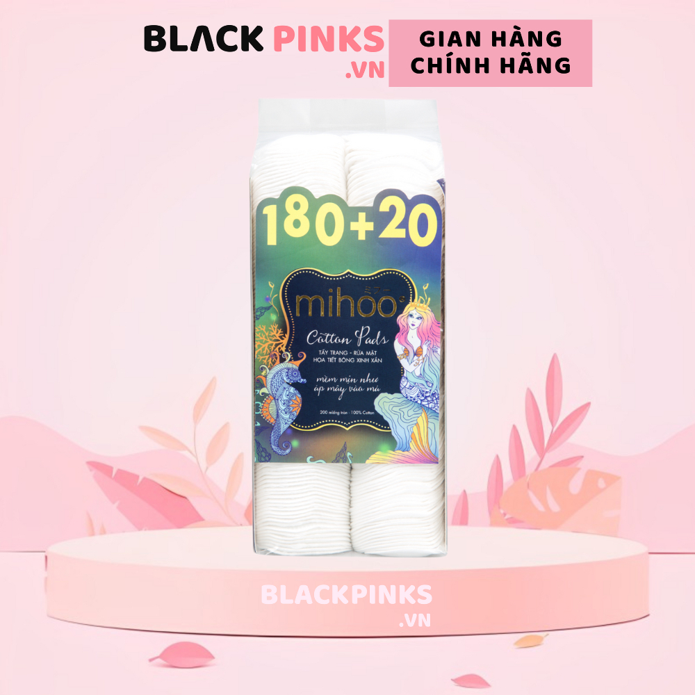 Bông tẩy trang Mihoo bông tròn túi 200 miếng