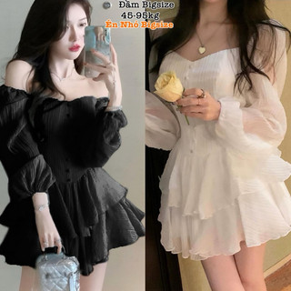 Váy Dự Tiệc Bigsize Xốp Nhật Cao Cấp Thiết Kế Tay Phồng Trễ Vai Hot Hit Thời Trang Bigsize Nữ đẹp Sang Chảnh Rẻ 50-95kg