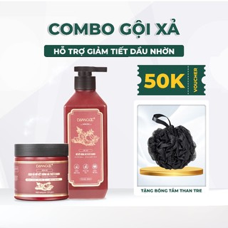 Bộ dầu gội & kem xả chăm sóc tóc thảo dược DANNGOC hỗ trợ kiềm dầu, giảm tiết dầu nhờ, mềm mượt, bông bềnh, phục hồi tóc